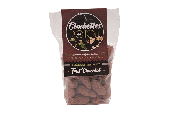 MAISON CLOCHARD- Les Clochettes du Poitou: amandes enrobées tout chocolat- 100g