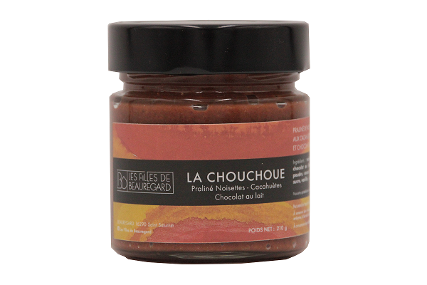 LES FILLES DE BEAUREGARD- Pâte à tartiner "La Chouchoue" au praliné noisettes, cacahuètes et chocolat au lait-210g