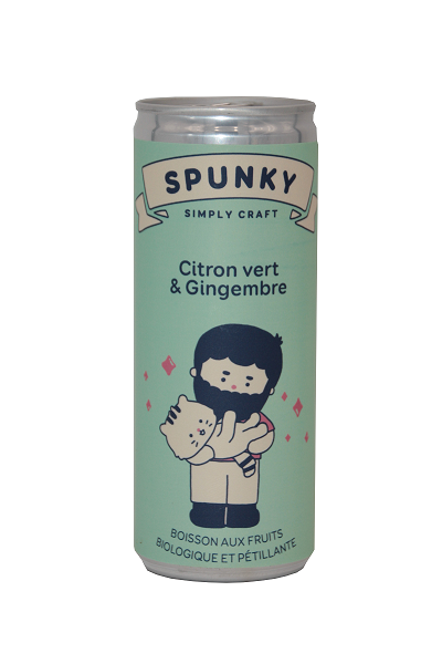 SPUNKY- Eau pétillante Citron Vert & Gingembre 25cl- BIO