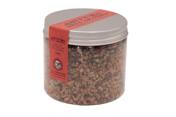 LE COMPTOIR DES PERTUIS- Gros Sel Ile de Ré Aromatisé Saveurs des Caraïbes 140g