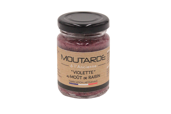 LA MOUTARDERIE- Moutarde à l'ancienne "Violette" au Moût de Raisin- 90g