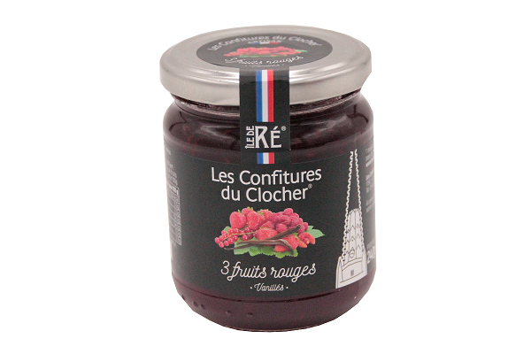 LES CONFITURES DU CLOCHER- Confiture 3 Fruits Rouges Vanillés- 240g