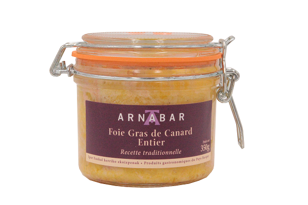 ARNABAR- Foie gras de canard entier- Recette Traditionnelle 350GR 