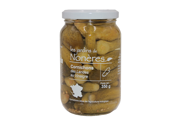 Les Jardins de Nonères- Cornichons Français BIO des Landes au Vinaigre- 350g