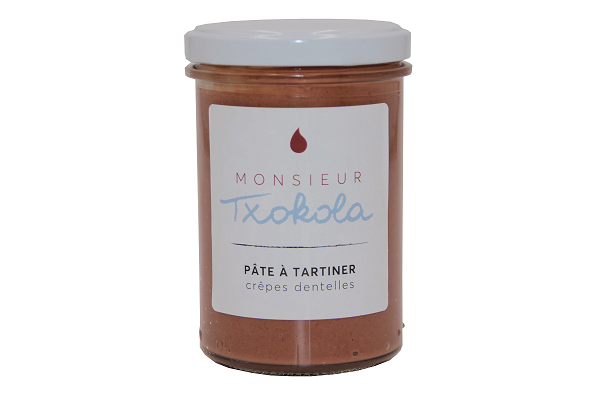 MONSIEUR TXOKOLA- Pâte à tartiner au chocolat au lait et crêpe dentelle-220g