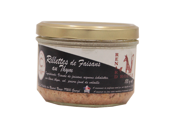 LE RENARD ROUGE-Rillettes de faisan au thym 180g