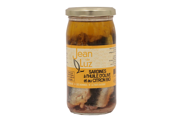 CONSERVERIE SAINT JEAN DE LUZ- Sardines à l'huile d'olive et au citron BIO - 320GR