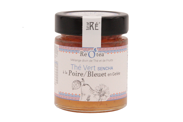 LES CONFITURES DU CLOCHER- Gelée de thé Vert  Sencha à la Poire et Bleuet- 165g