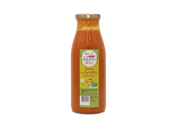 LES MIJOTEES DE LA BELLE-Soupe de carottes au curcuma BIO 1/2 litre