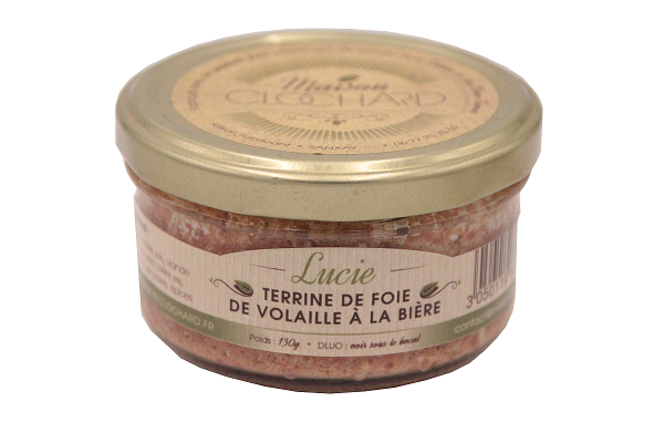 MAISON CLOCHARD- Terrine de foies de volaille à la bière LUCIE- 130g