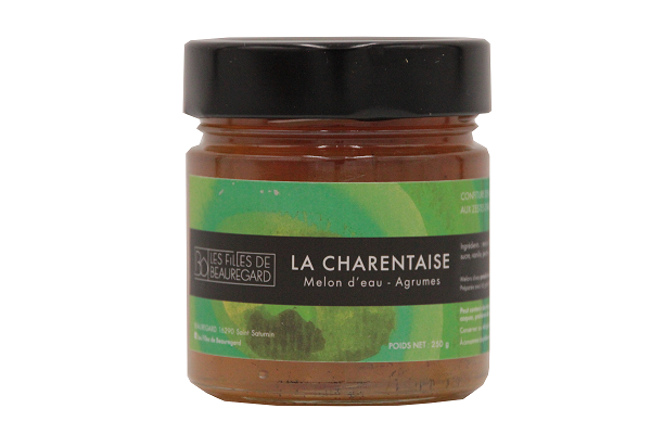 LES FILLES DE BEAUREGARD- Confiture "LA CHARENTAISE": melon d'eau et agrumes- 250g