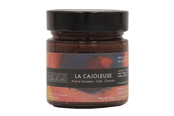 LES FILLES DE BEAUREGARD- Pâte à tartiner CAJOLEUSE: "Praliné Noisettes, Café et Chocolat"-210g