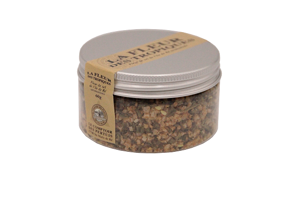 LE COMPTOIR DES PERTUIS- Fleur de Sel Ile de Ré Aromatisée Fleur des Tropiques 60g