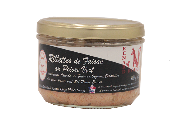LE RENARD ROUGE-Rillettes de faisan au Poivre Vert 180g
